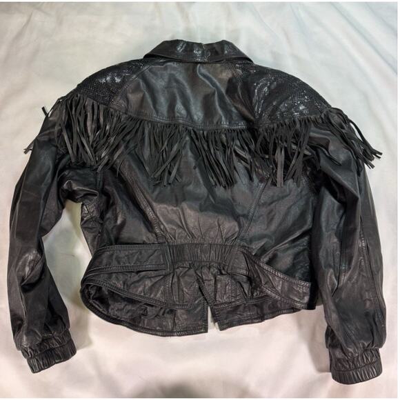 Vintage Leather Jacket G-III G3 Women's Large Black Coat Short Waist Length - Picture 2 of 8